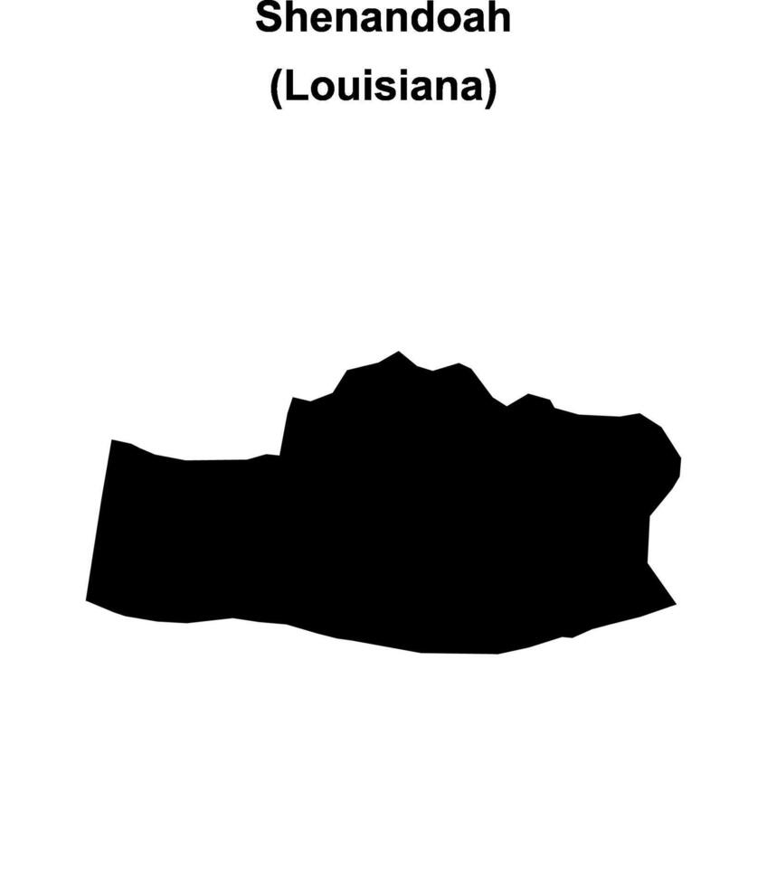 Shenandoah, Louisiana blank outline map vector