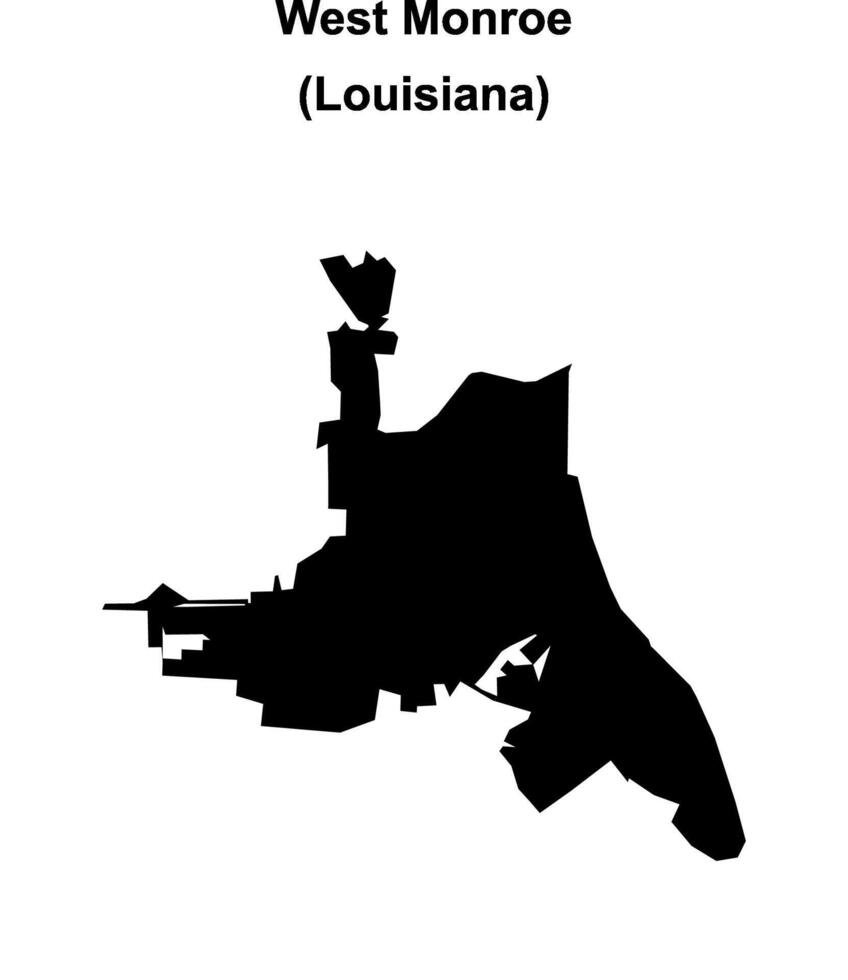 West Monroe, Louisiana blank outline map vector