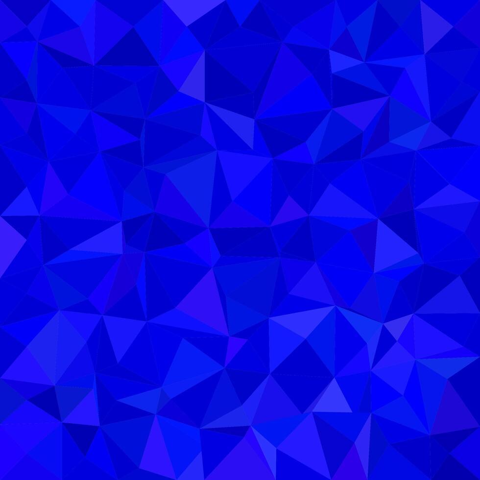 Geometrical irregular triangle tiled background - polygon graphic from triangles in blue tones vector