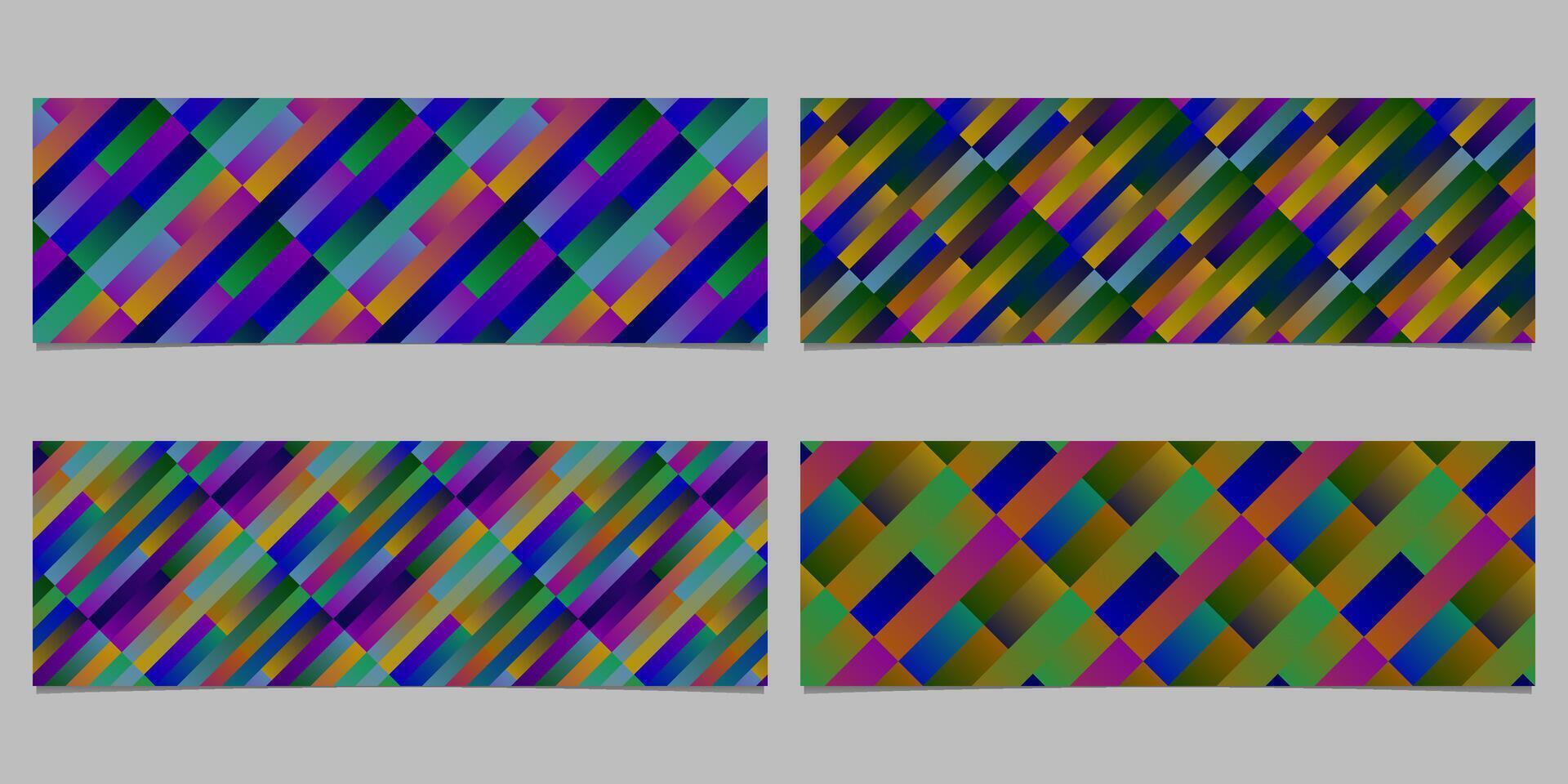 Geometrical gradient diagonal stripe pattern banner background template set vector