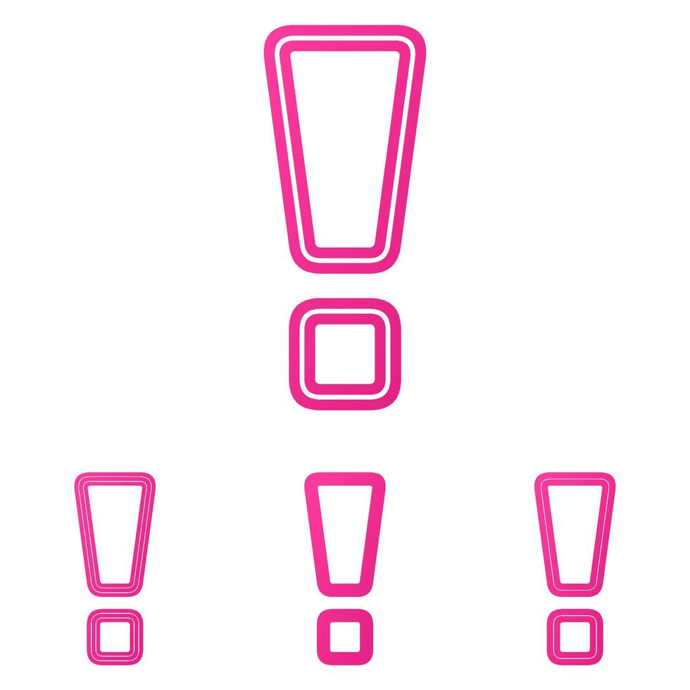 Pink exclamation mark logo design set vector