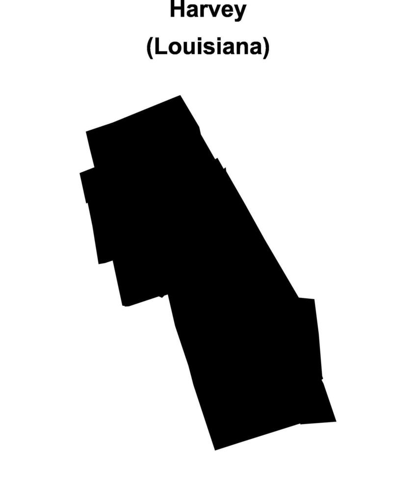 Harvey, Louisiana blank outline map vector