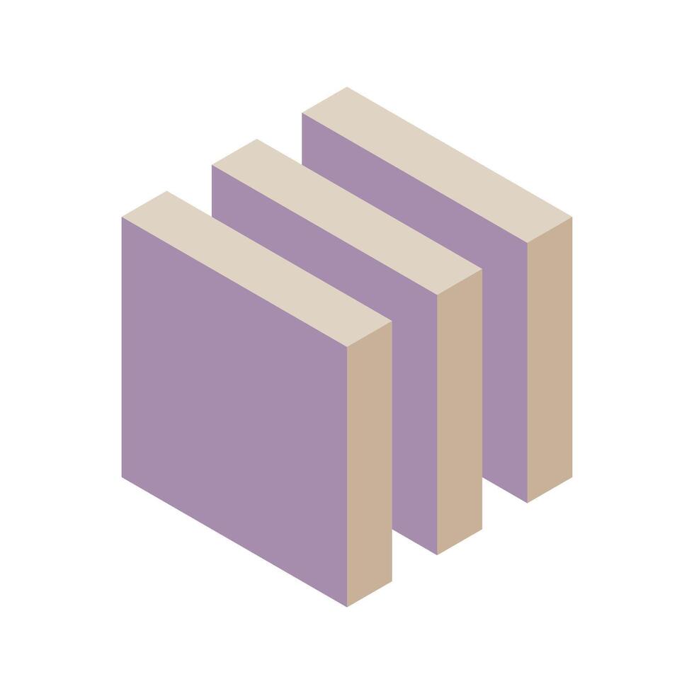 Abstract isometric illustration of three pastelcolored blocks. Perfect for presentations, website banners, or minimalist designs conveying concepts of growth, data, or structure. vector