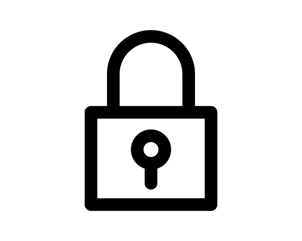 Bold black padlock icon, perfect for security, privacy, or website design. Clean, minimalist style. vector