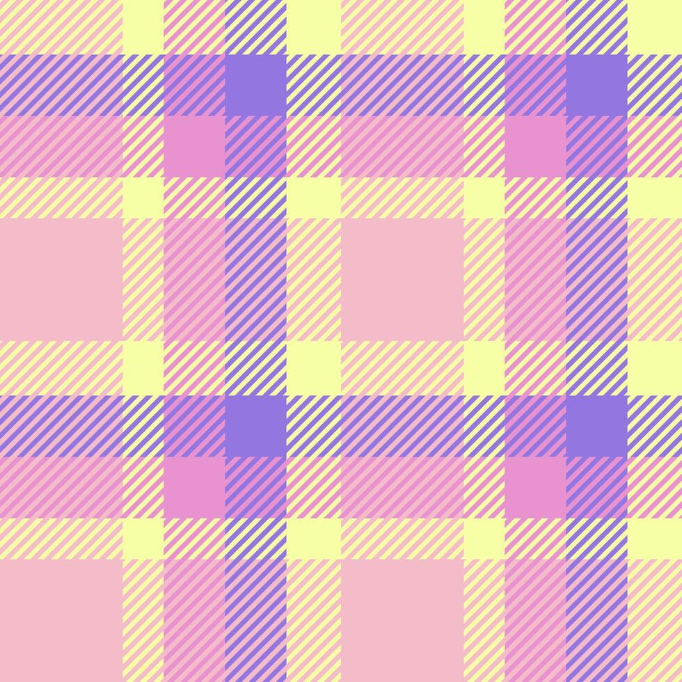 Pastel plaid pattern Delicate pink, purple, and yellow hues create a soft, cheerful design. Ideal for textile prints, wrapping paper, backgrounds, and more. vector