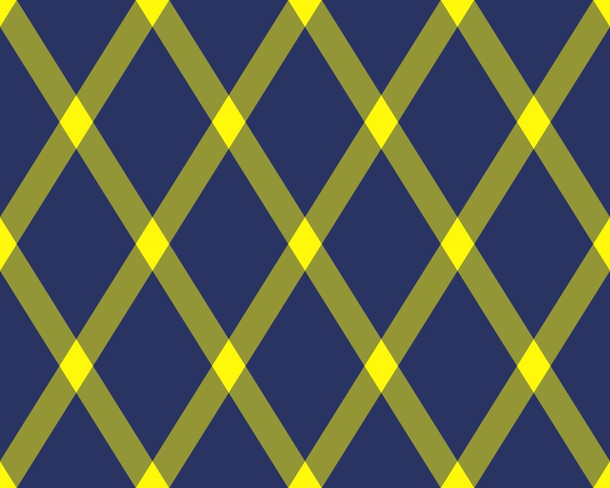 Vibrant diagonal plaid pattern in navy blue and yellow. Perfect for textiles, website backgrounds, or any design needing a bold, geometric texture. Seamless repeat ensures versatile application. vector