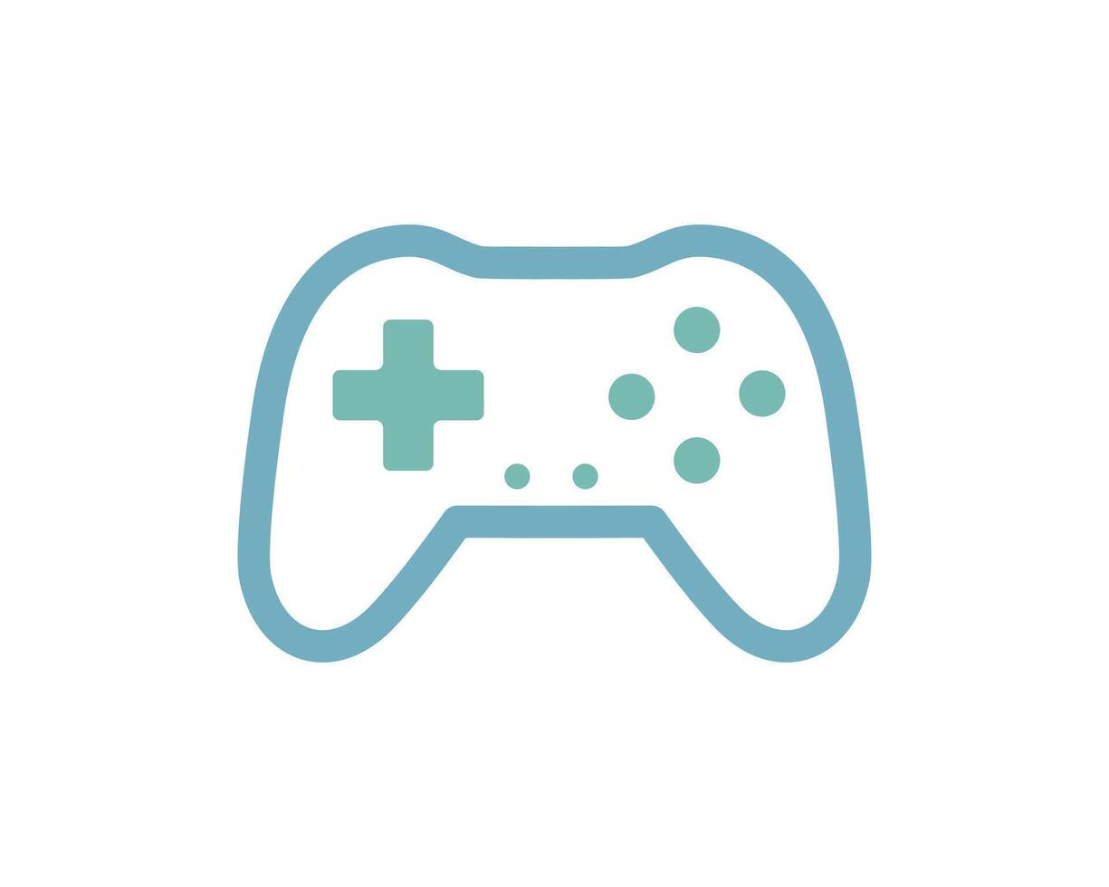 Simple, minimalist illustration of a game controller. Perfect for websites, apps, or presentations related to gaming, esports, or technology. vector