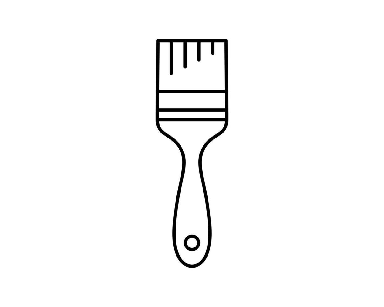 Clean line art illustration of a paintbrush. Perfect for DIY, home improvement, art, and design projects. Simple, versatile, and easily incorporated into websites, apps, or print materials. vector