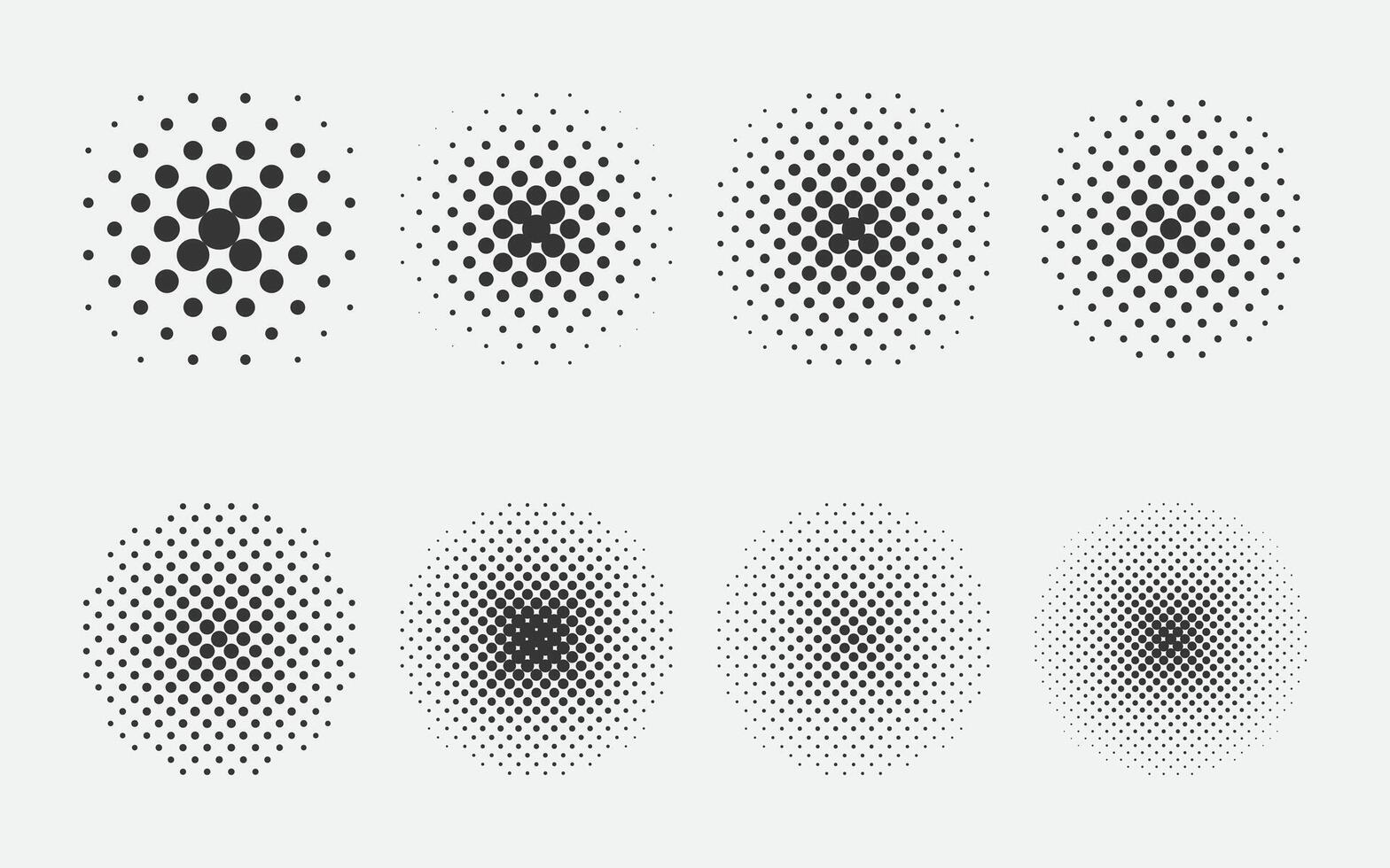 Set of halftone pattern for comics. Design elements isolated on white. illustration. vector