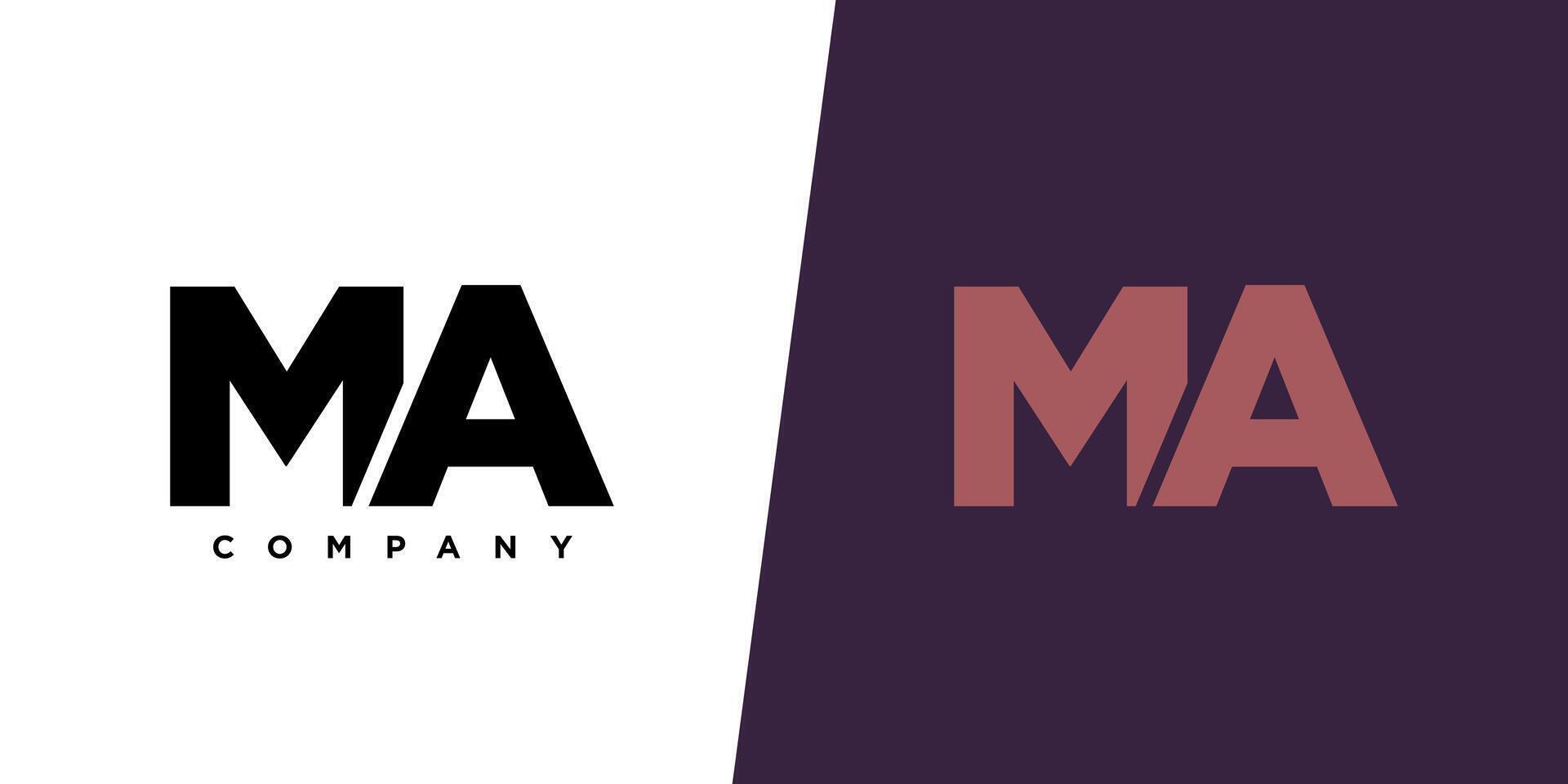 Letter M and A, MA logo design template. Minimal monogram initial based logotype. vector