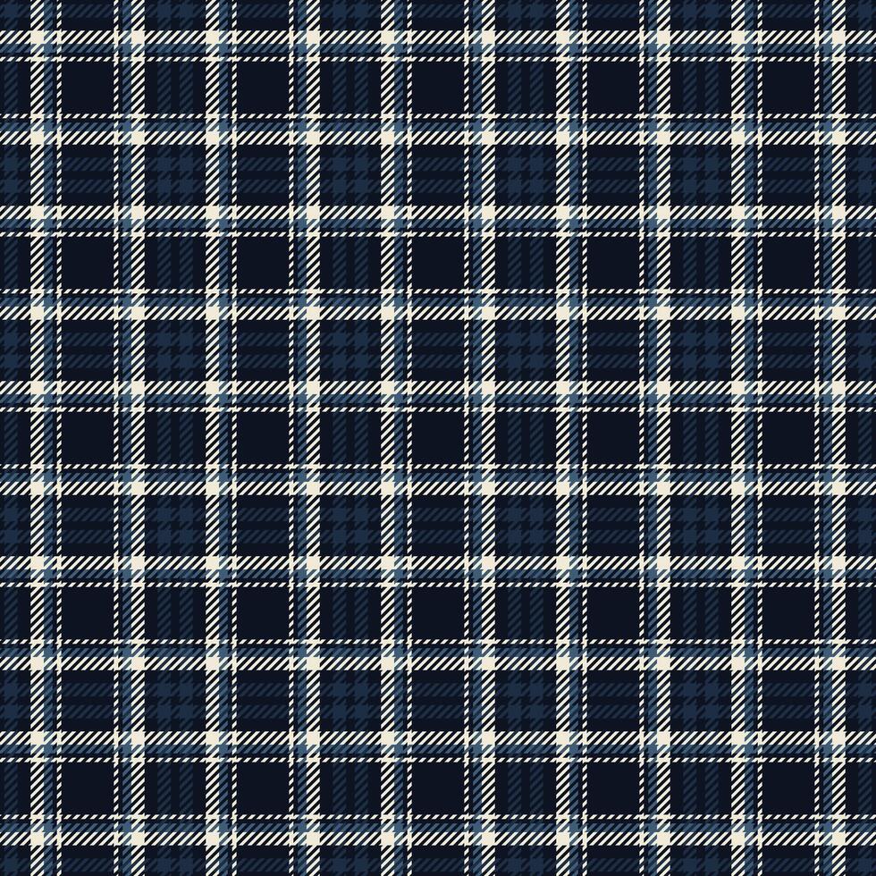 Classic navy blue and white plaid pattern. Perfect for textile design, apparel, and website backgrounds. Elegant and timeless, this repeating texture evokes feelings of warmth and tradition. vector