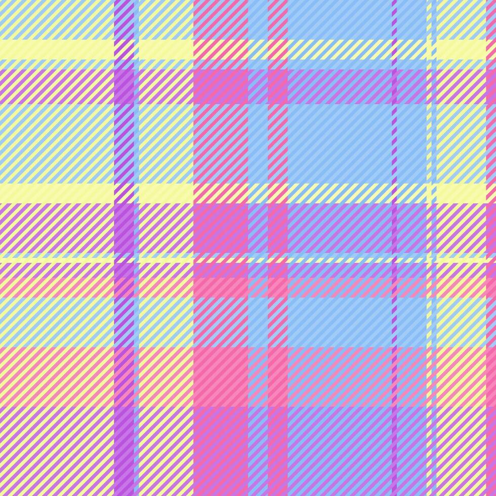 Tattersall pattern plaid texture, gentleman background tartan. Gift check seamless textile fabric in blue and purple colors. vector