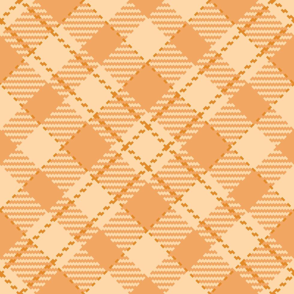 Desert plaid check, setting textile texture fabric. Customizable seamless pattern background tartan in orange and sandy brown colors. vector