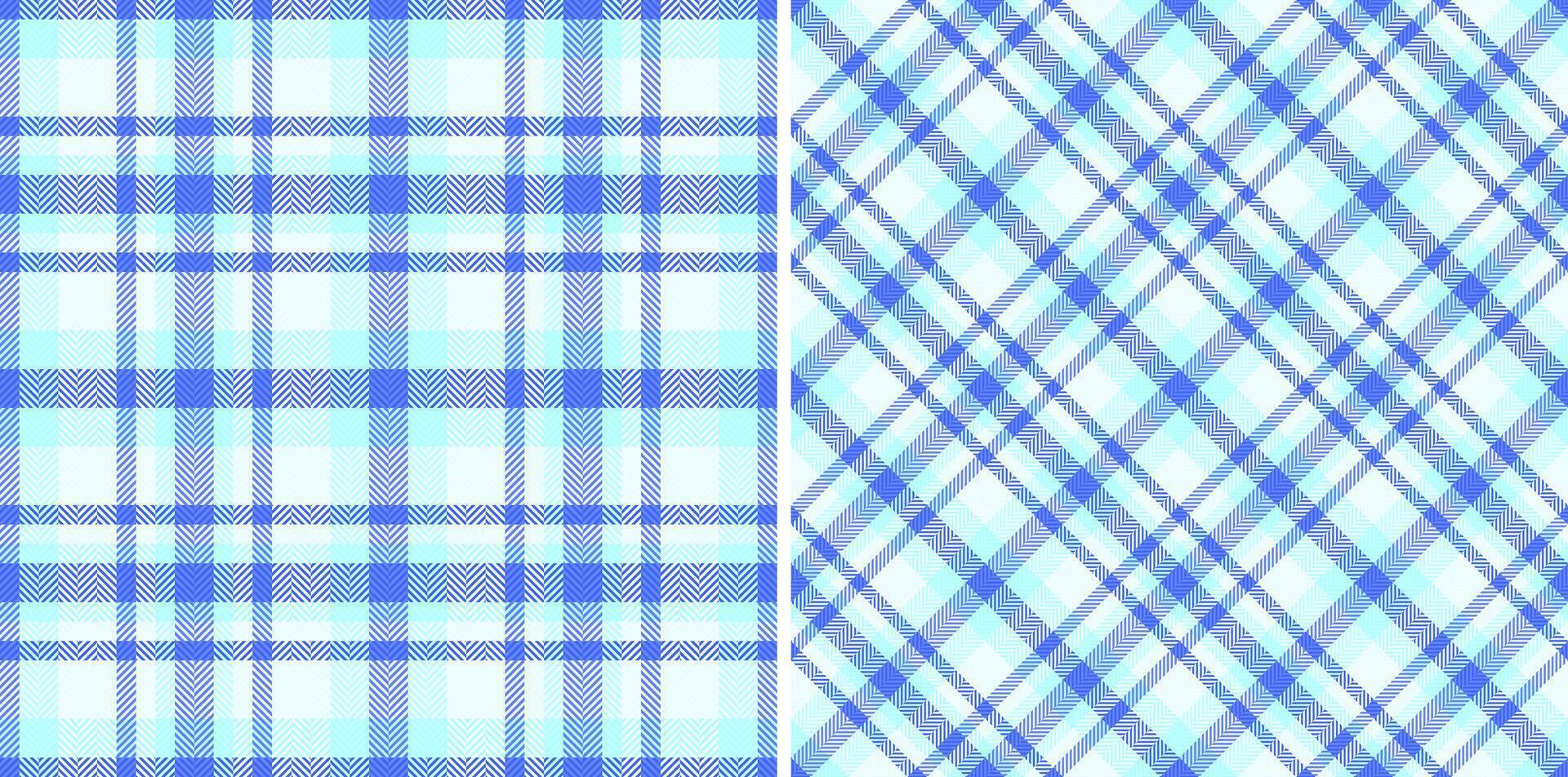 Pattern plaid seamless of texture check textile with a tartan background fabric. Set in sky colors for trendy fashion essentials. vector