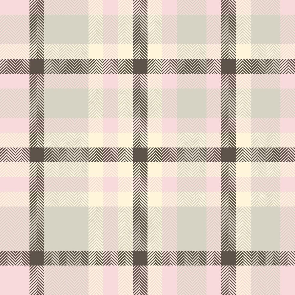Elegant herringbone plaid pattern in soft pastel pinks, creams, and greys. Perfect for textile design, fashion, branding, and website backgrounds. vector