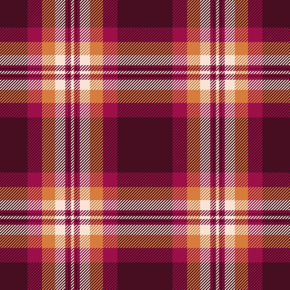 Scratch texture plaid pattern, dimensional fabric check. Napkin tartan textile background seamless in dark and pink colors. vector
