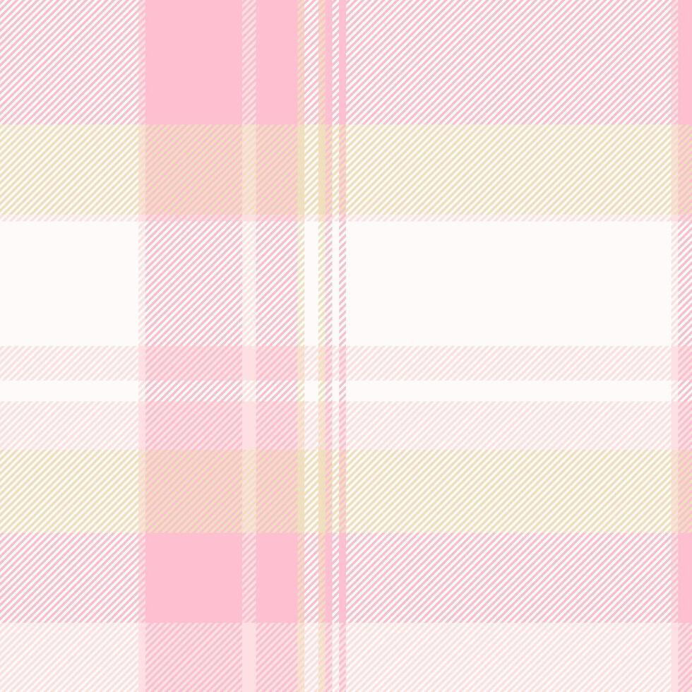 Delicate pastel pink and cream plaid pattern. Perfect for textile design, fashion, wallpaper, or branding projects. Subtle texture adds visual interest. vector