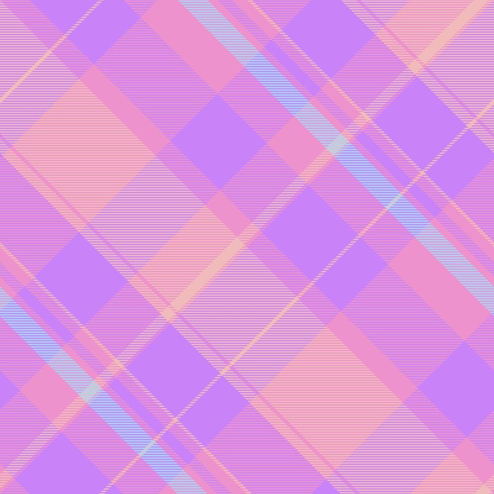 Soft pastel plaid pattern in pink and purple hues. Perfect for backgrounds, textile designs, or feminine branding. A delicate and modern geometric design with a seamless repeat. vector
