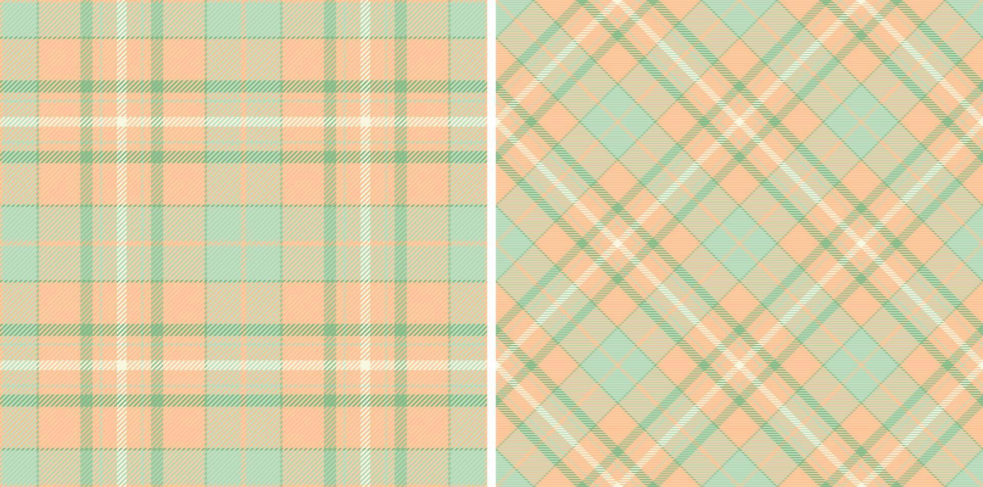 Pastel plaid patterns, perfect for textile design, scrapbooking, or website backgrounds. Two variations-classic and diagonal-offer versatile options for a soft, springlike aesthetic. vector