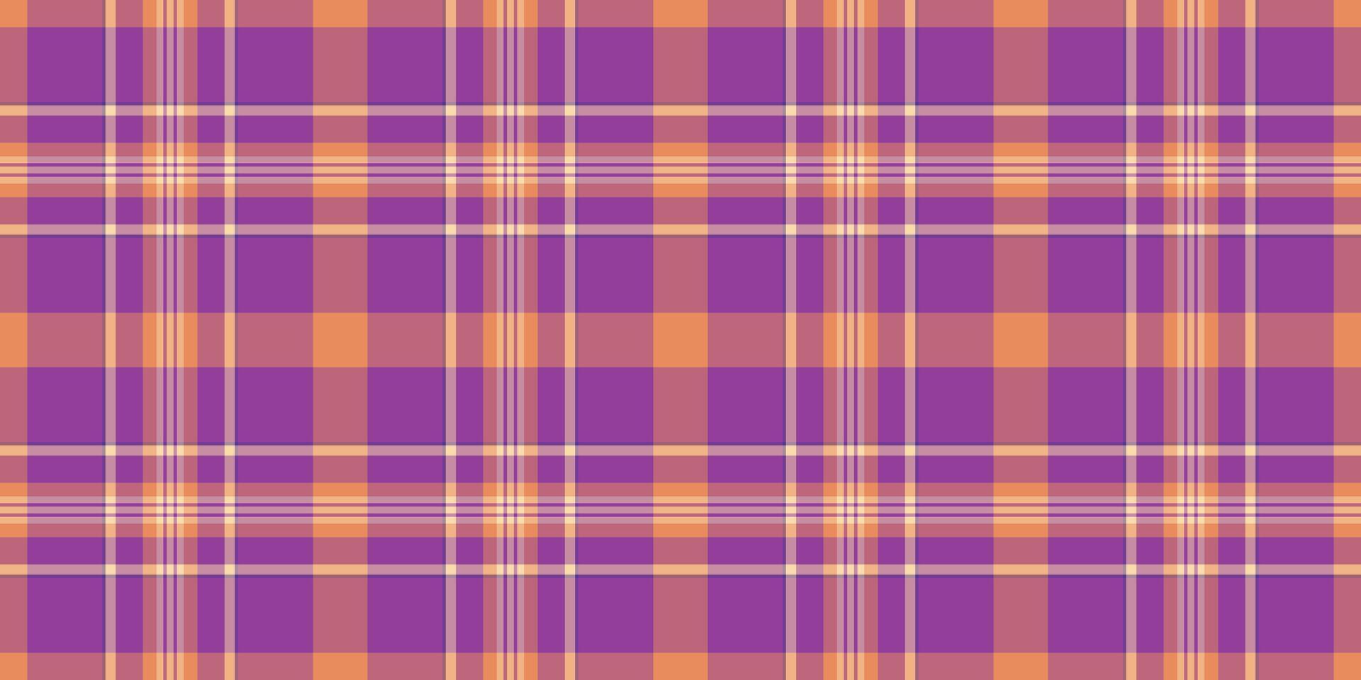 Vibrant purple and orange plaid pattern. Perfect for textile design, fashion, web backgrounds, and scrapbooking. A stylish and versatile texture for various creative projects. vector