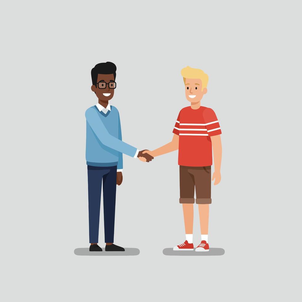 Two Men Shaking Hands Business Deal Agreement Illustration vector