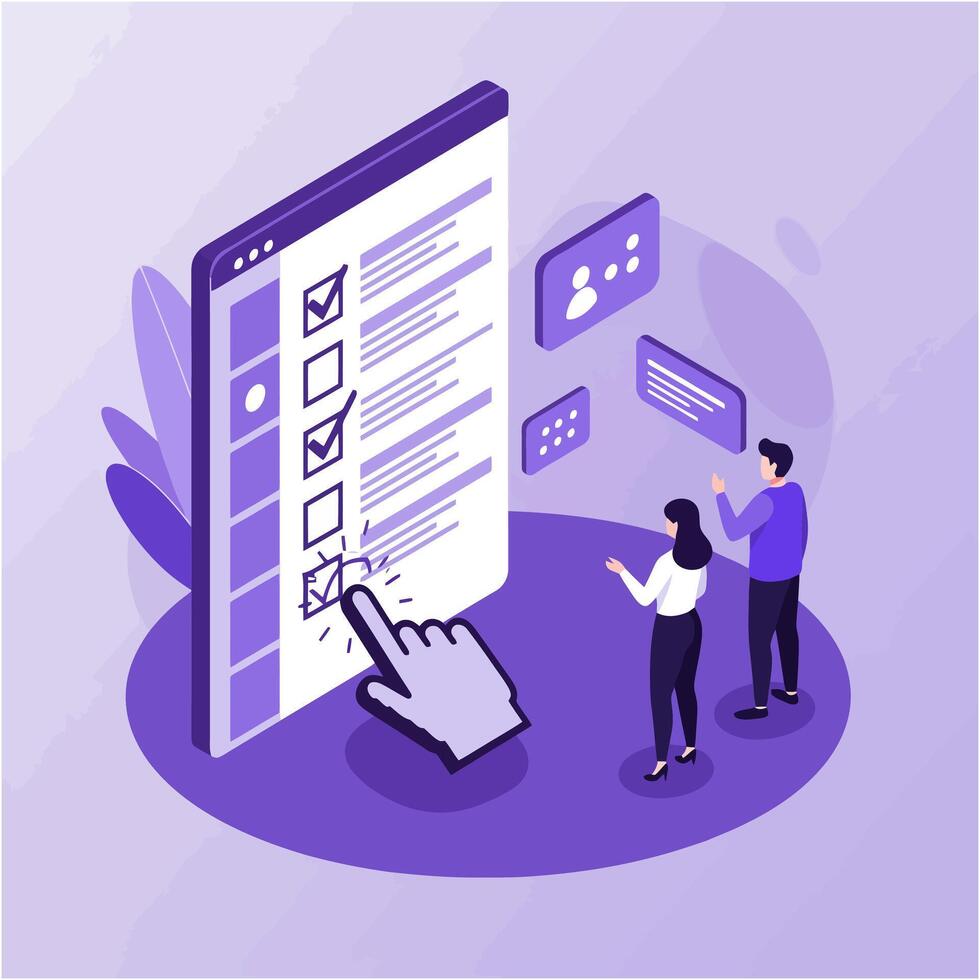 Online Survey Checklist Team Collaboration Feedback Form vector