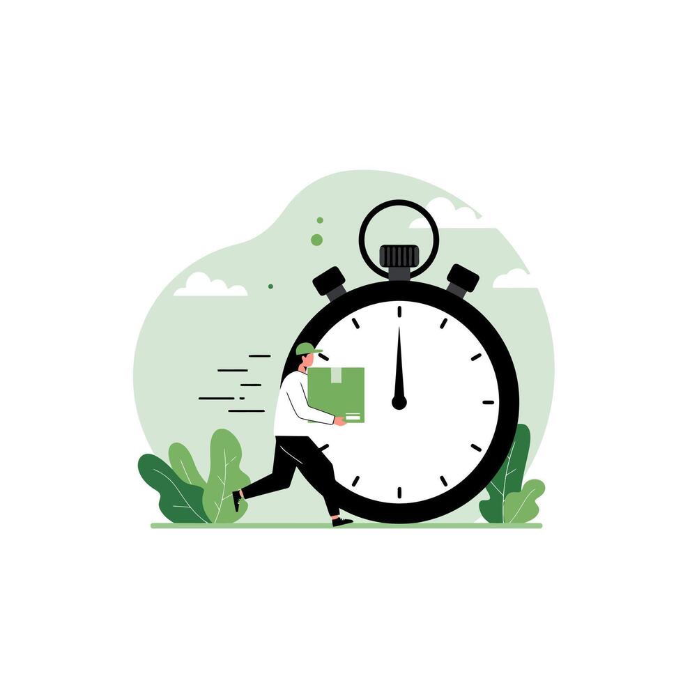 Fast Delivery Service Quick Package Shipping Illustration vector