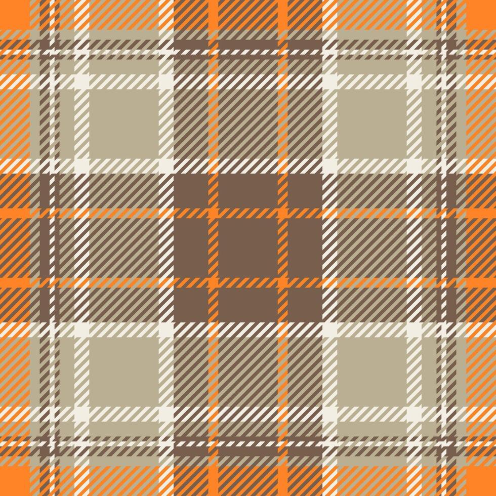 Repeating tartan seamless, summer pattern background check. Abstract textile plaid texture fabric in orange and pastel colors. vector