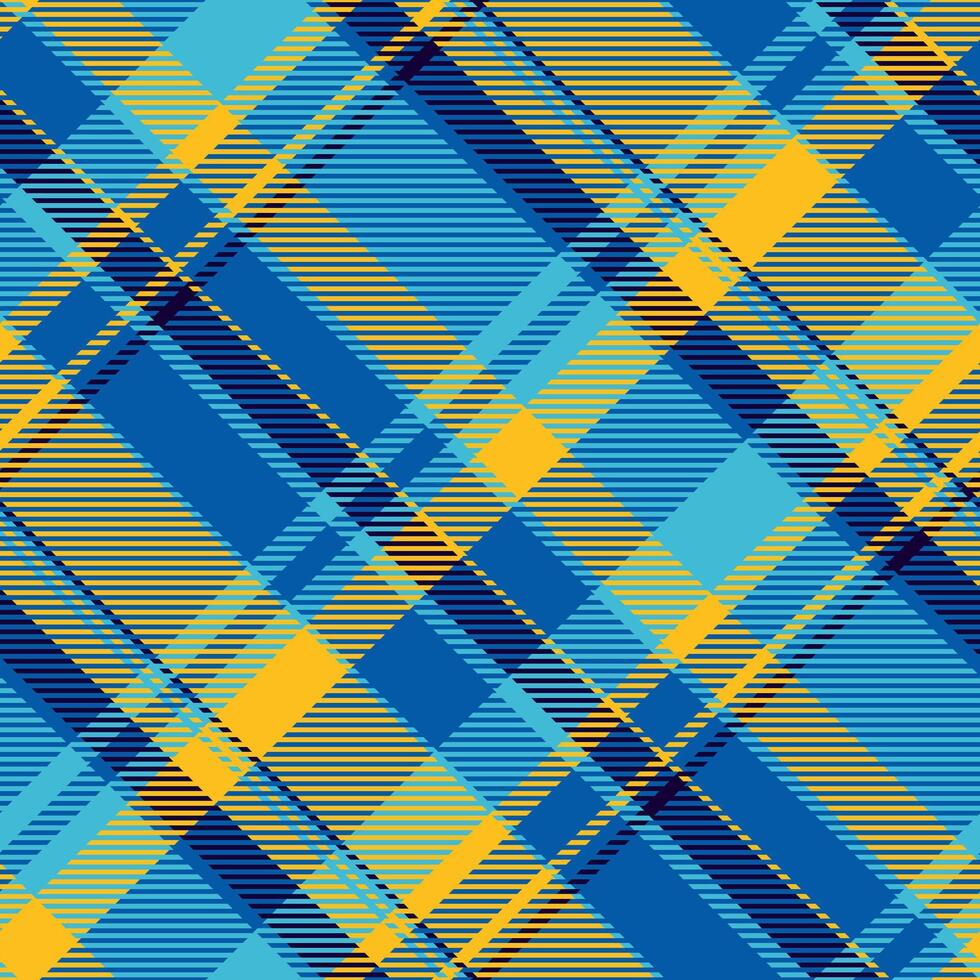 Sheet pattern tartan textile, easter texture background. Crease fabric check seamless plaid in cyan and amber colors. vector