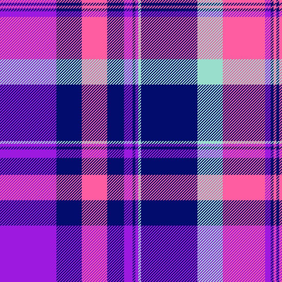 Customize background texture seamless, card plaid fabric pattern. Argyle tartan textile check in blue and violet colors. vector