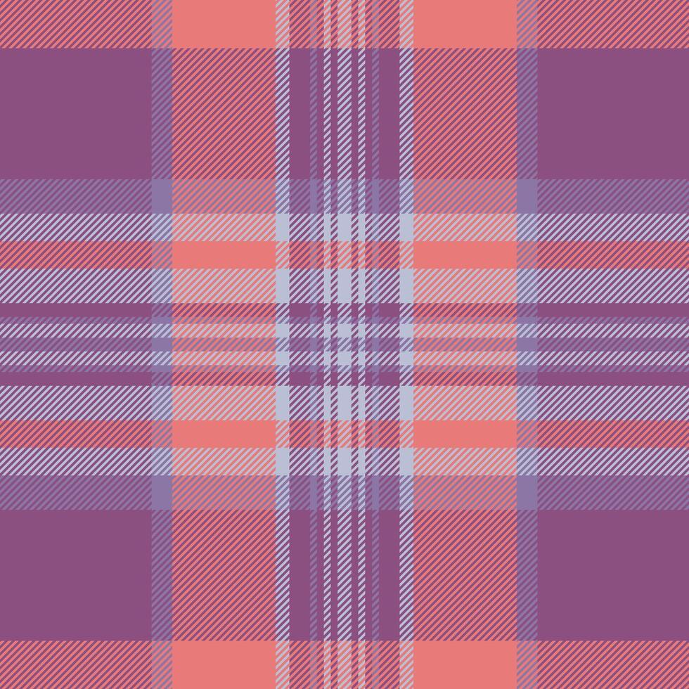 Household pattern textile fabric, blank background plaid tartan. Rough check texture seamless in pink and red colors. vector