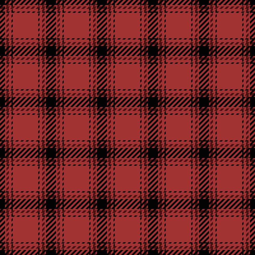 Seamless red and black plaid pattern. Classic textile design ideal for fashion, home decor, or website backgrounds. Evokes feelings of warmth and tradition. vector