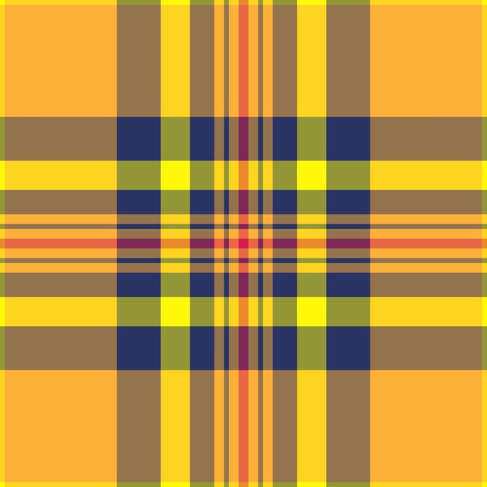 Vibrant yellow and navy plaid pattern. Perfect for textile design, fashion, website backgrounds, or packaging. This bold, geometric design offers a cheerful and modern aesthetic. vector