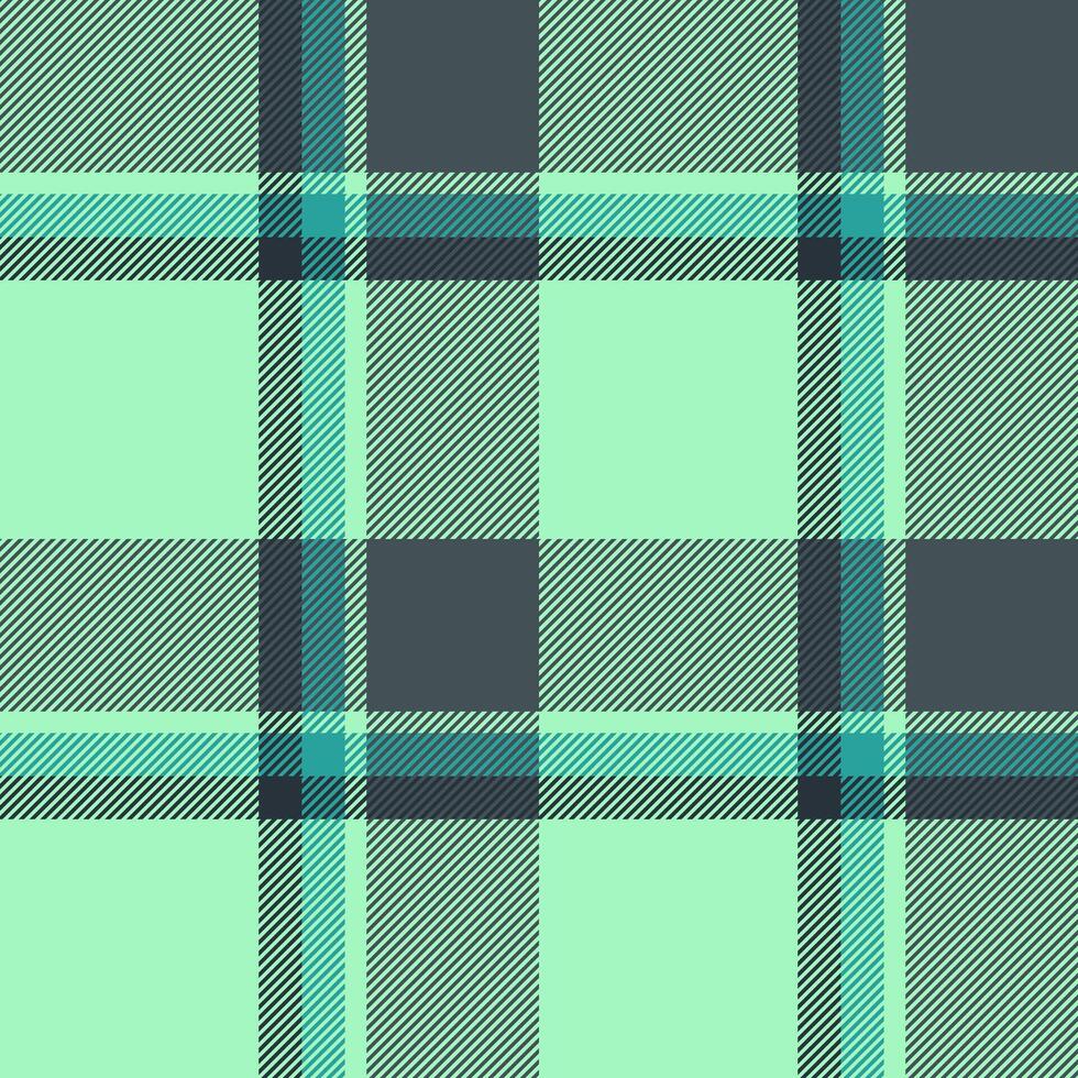 Seamless pastel green and teal plaid pattern. Perfect for textile design, fashion, apparel, or website backgrounds. Modern and stylish geometric texture with a subtle, fresh feel. vector