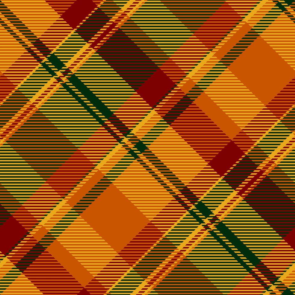 Isolation plaid fabric pattern, scrapbooking texture background tartan. Open seamless check textile in amber and dark colors. vector