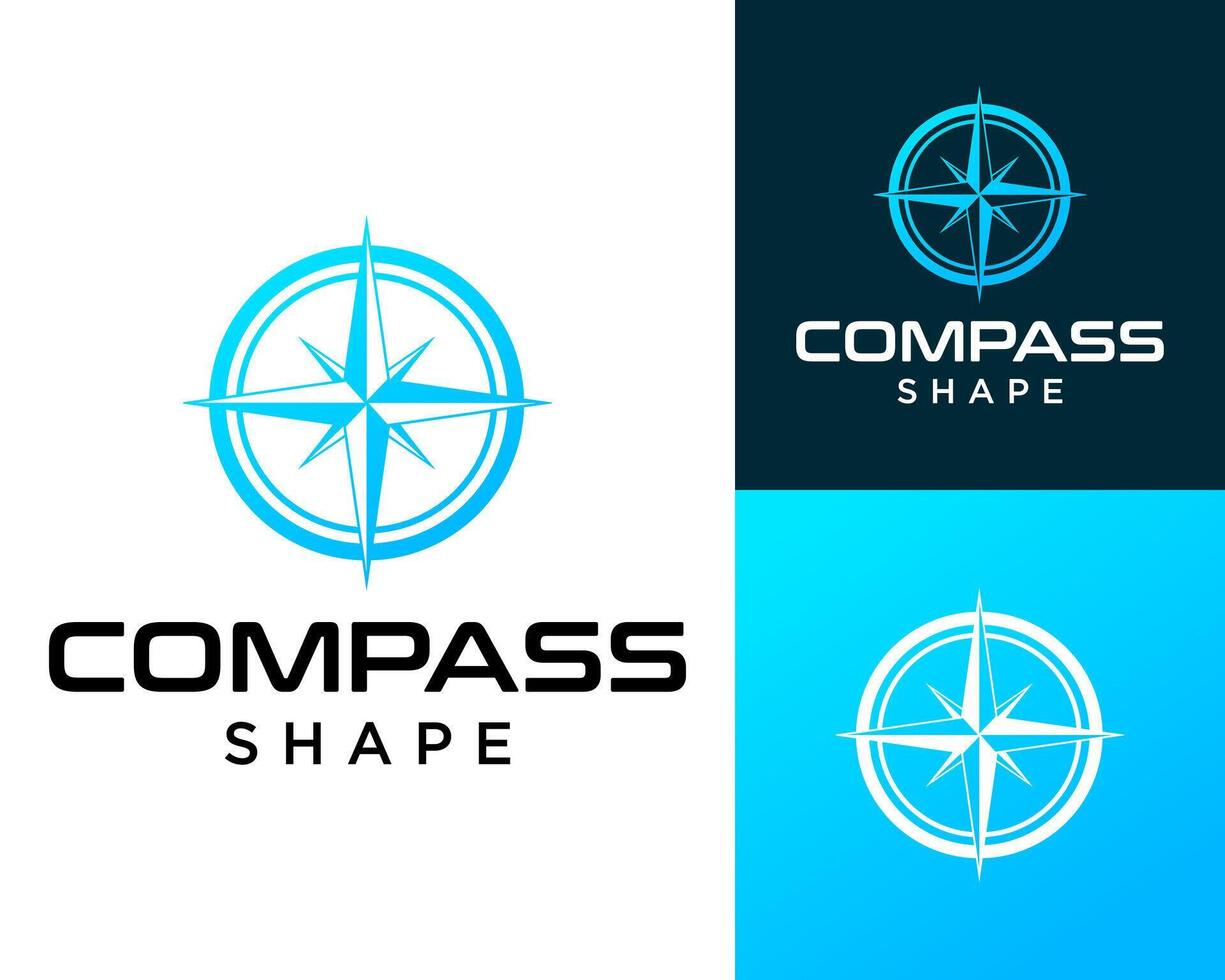 Logo design about a geometric direction compass in a circle. vector