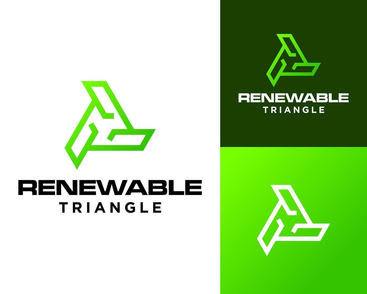 Letter A monogram renewable triangle logo design. vector