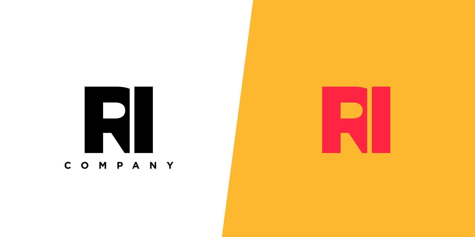Letter R and I, RI logo design template. Minimal monogram initial based logotype. vector