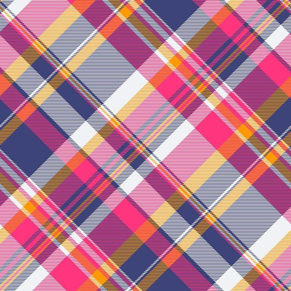 Repeating textile check, girl pattern plaid seamless. Primary background fabric texture tartan in blue and white colors. vector
