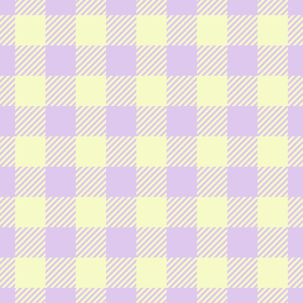 Pastel purple and yellow gingham check pattern. Perfect for backgrounds, textiles, scrapbooking, or springsummer designs. Soft, delicate aesthetic. vector