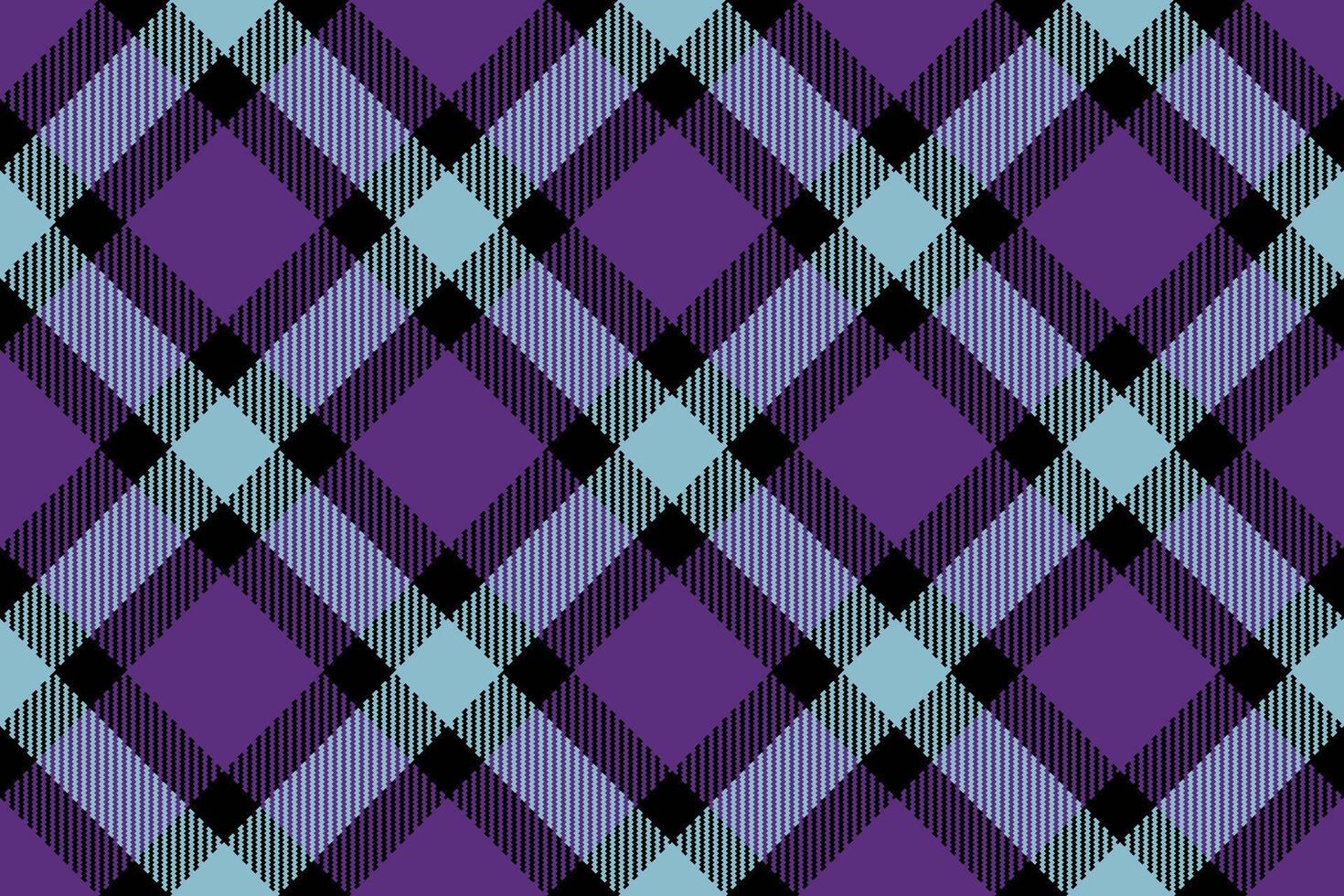 Shirt check pattern background, tone tartan seamless. Mockup fabric plaid textile texture in violet and black colors. vector