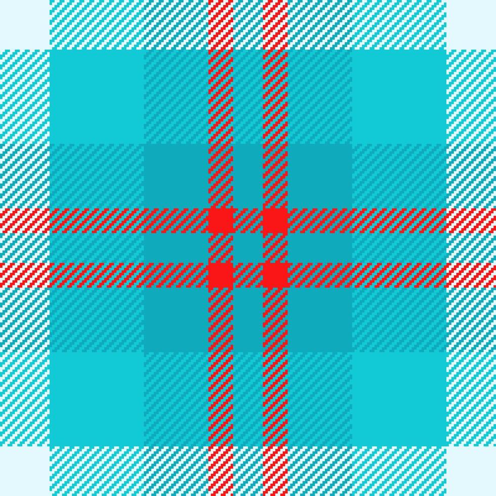 Vibrant teal and red plaid pattern. Perfect for textile designs, website backgrounds, or fashion projects. This bold graphic evokes a sense of energy and style. vector