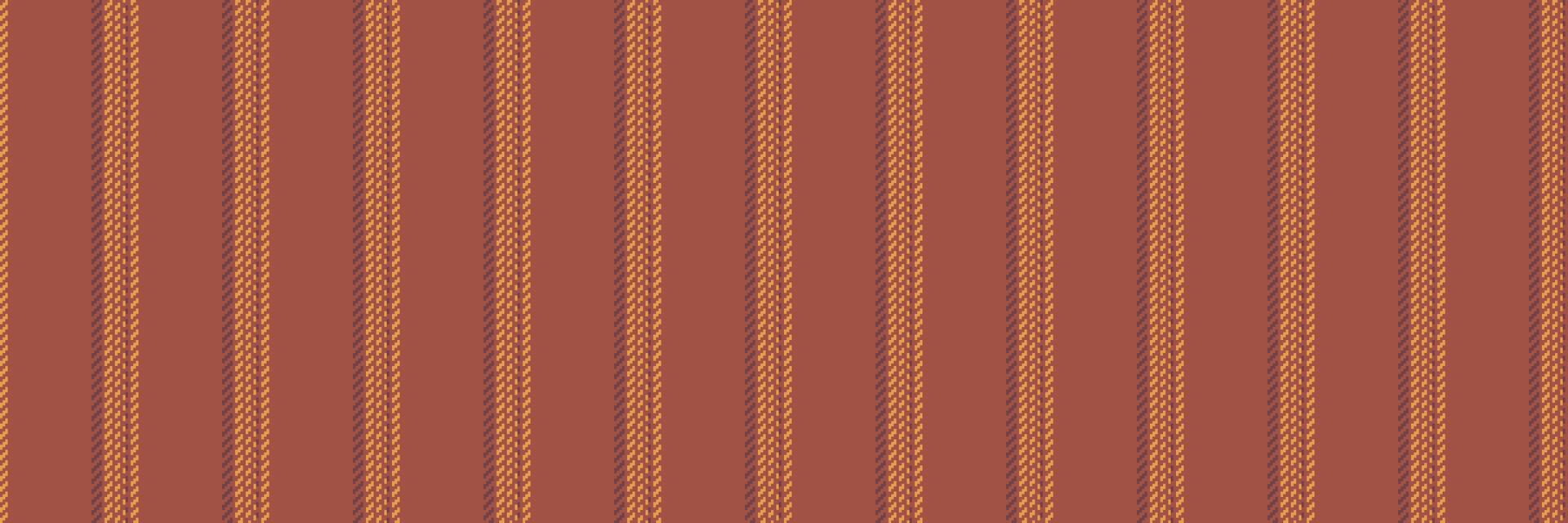 Wrapping vertical textile stripe, wide lines background seamless. Handmade fabric texture pattern in red and orange colors. vector