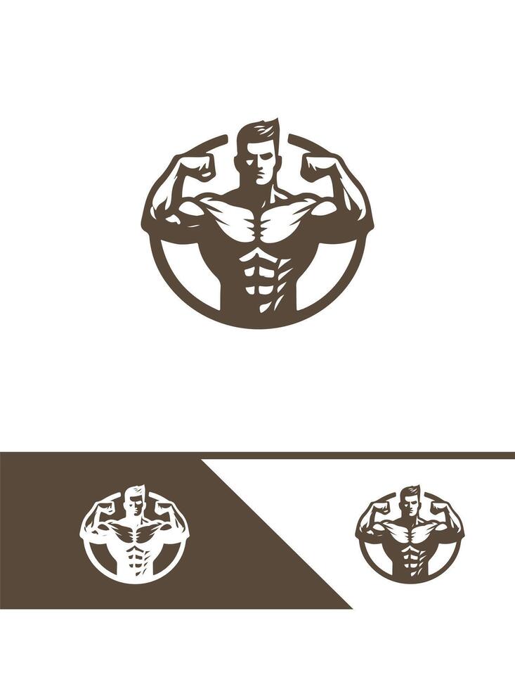 Muscle Forge Muscular Man logo vector