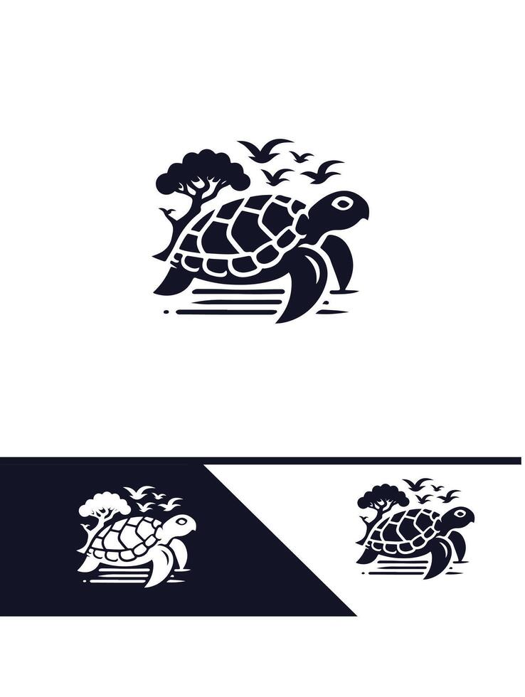 The Green Shell Turtle logo vector