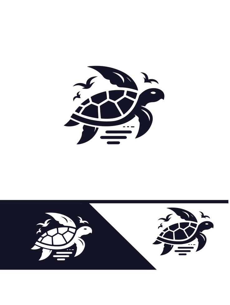Shelled Serenity Turtle logo vector