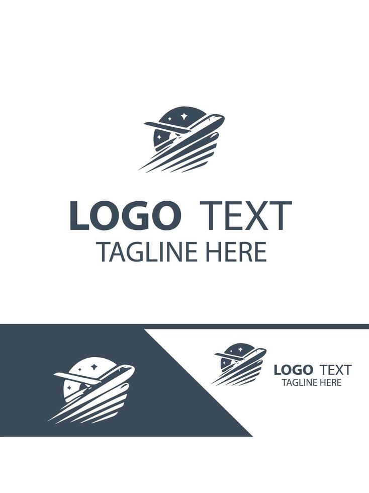 Sky line Jet plane logo vector