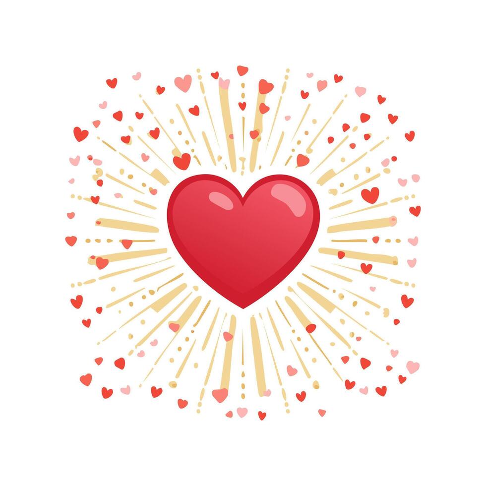 Heart shaped burst vector