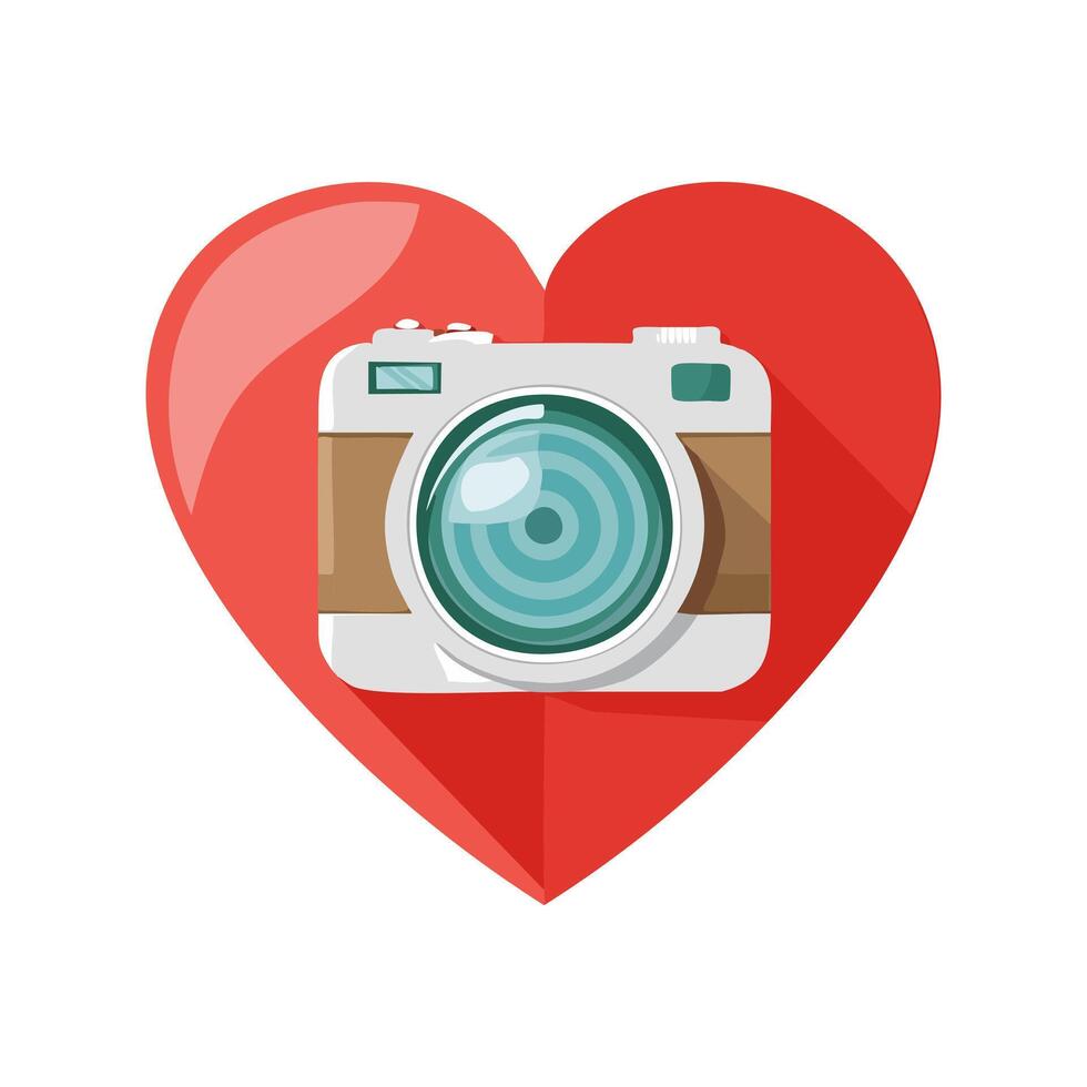Heart shaped camera vector