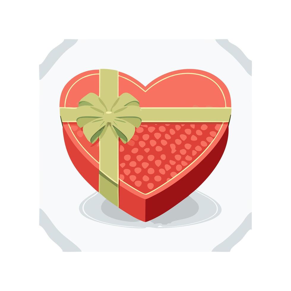 Heart shaped gift box vector